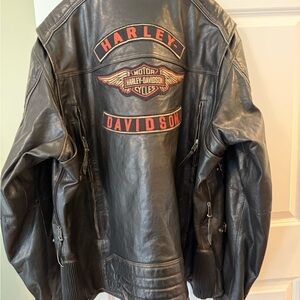 Harley-Davidson Black Leather Bomber Jacket